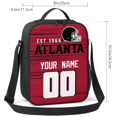 Image of Atlanta Lunch Bag Custom Name and Number Personalized Gifts | Custom Personalized Lunch Box for Men Women