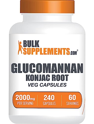 BulkSupplements.com Glucomannan Capsules - as Konjac Root Extract Glucomannan Supplements Herbal Supplement - Gluten Free 4 Capsules per Serving 240 Count (Pack of 1)