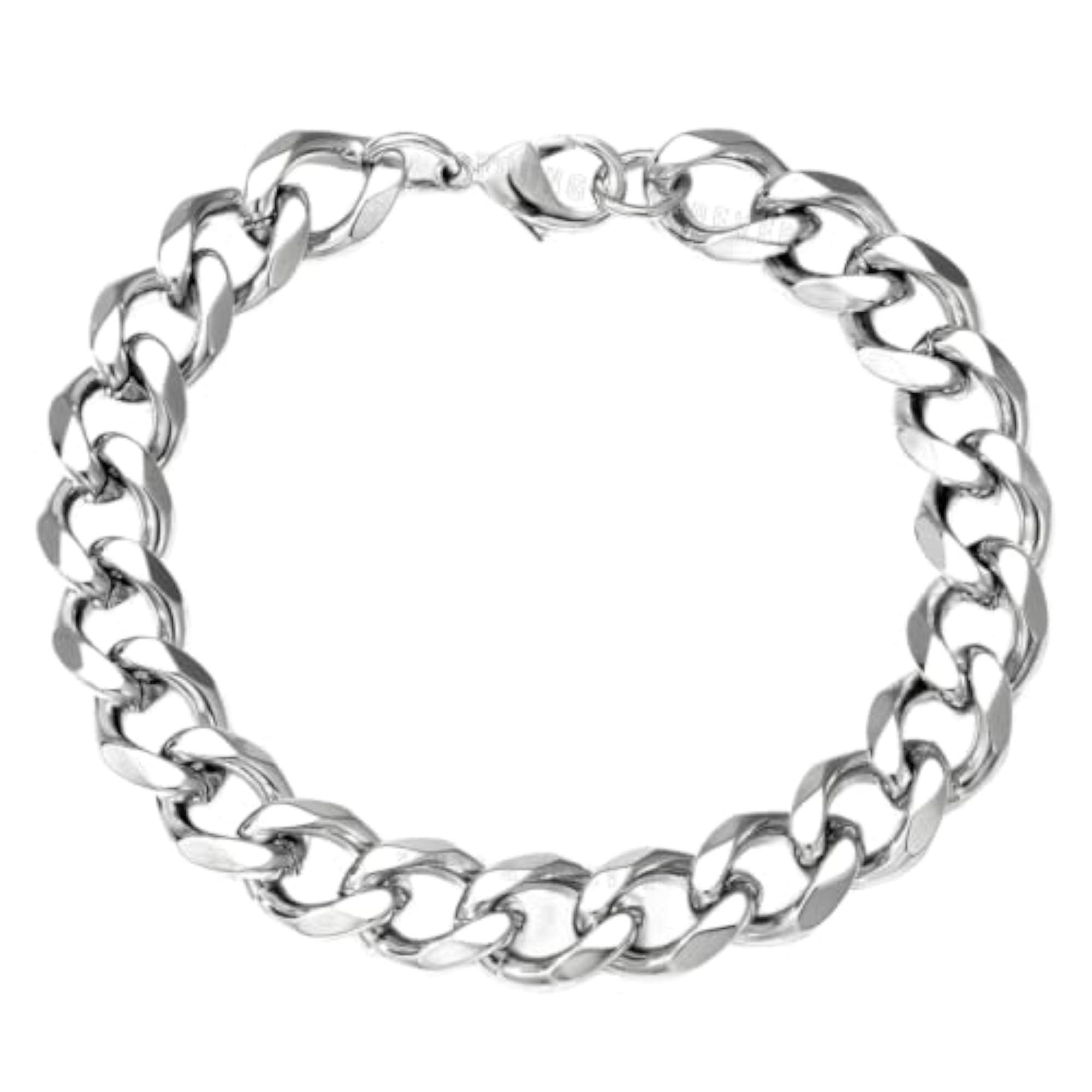 Stainless Steel Cuban Curb Chain Bracelet for Men, Bold Punk Style