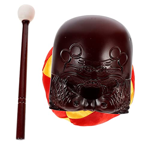 Levemolo Buddhist Decor Set Wooden Fish Meditation Block Zen Tone Chanting Temple Supply