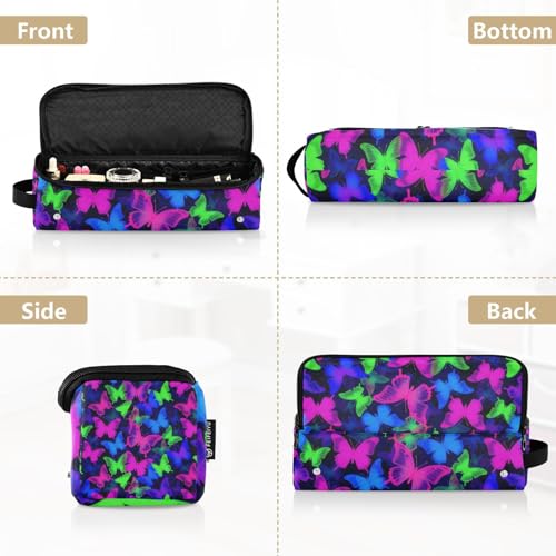 Bolsa de viaje para herramientas de cabello resistente al calor, impermeable y organizador para planchas, rizadores y alisadores de cabello, diseño degradado arcoíris con mariposas para mujeres miniatura 5