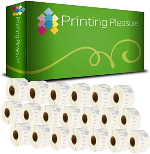 Printing Pleasure 20 x 99012 Compatible Address Labels Rolls for LabelWriter & Seiko Label Printers | 36mm x 89mm | 260 Labels per Roll