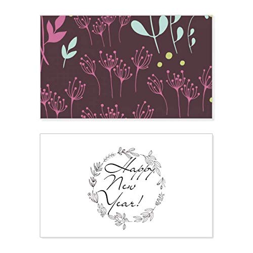 Tarjeta de año nuevo Dark Flower Plant Paint para emocionar a tus seres queridos