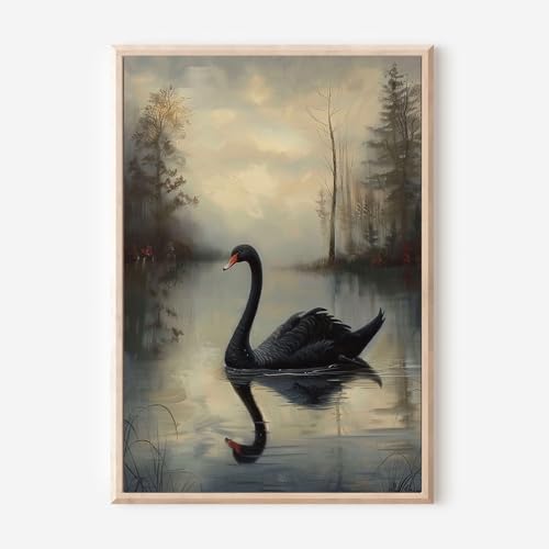 Swan Canvas Wall Art Black Canvas Wall Art Vintage Swan