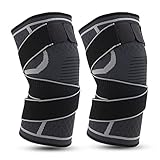 VINGVO Knee Support Brace, Gray Knee Pads Nylon Compression Protection Pain Relief Comfortable for P