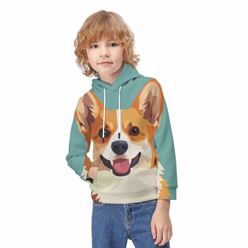 Sweat à capuche imprimé 3D enfants pullover manches longues 8-10 ans - 3