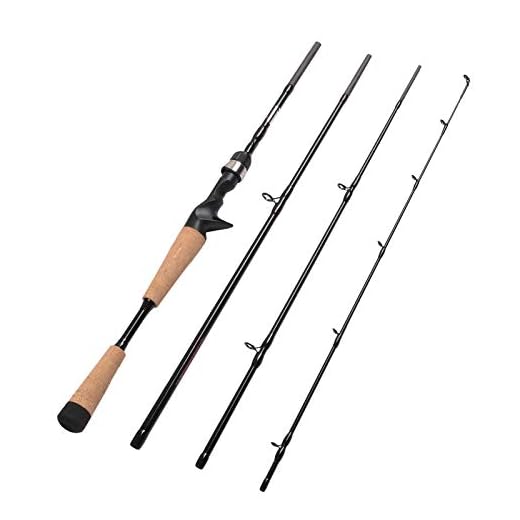 Fiblink 4 Pieces Travel Casting Rod Graphite Baitcasting Fishing Rod Portable Fishing Rod Baitcaster (6'6'' Medium)