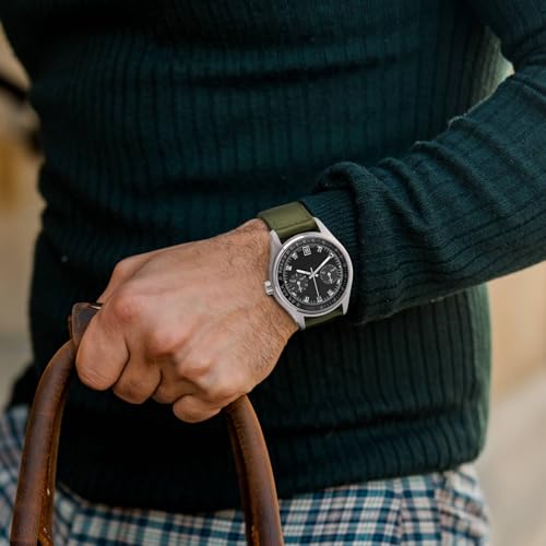 Image of WOCCI Double Holes Nylon Watch Bands, Silky Nylon Straps, Quick Release, Compatible Watch Lug Width 18mm 20mm 22mm