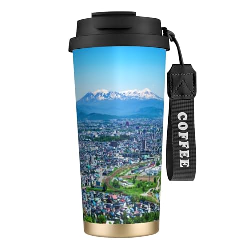 大雪山を望む. コーヒーカップ 500ml真空断熱マグボトル 保温 保冷 多重構造 大容量 直飲み ストロー付き洗いやすい アウトドア 漏れ防止 サーモス水筒 食品グレードステンレス316 男女兼用 車用 父の日、母の日ギフト 外出、自宅、オフィス使用