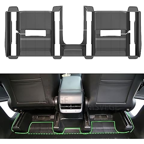 ASVEGE Tesla Model Y Seat Slide Rail Pad Cover Underseat Protector TPE Seat Kick Wrap Kits Front Rear Console Seat Track Scratch-Resistant Anti-Kick Case Shells for 2021-2023 Model Y (3 PCS) Cover