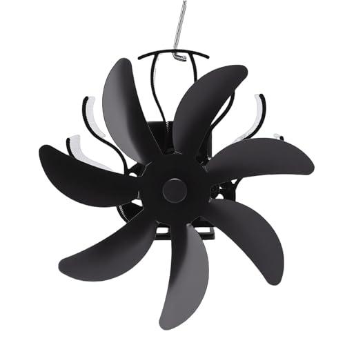Sxhlseller Ventilador de Estufa de Leña Accionado por Calor para Tubería, Circulador de Aire para Chimenea de Aleación de Aluminio de bajo Consumo Térmico con Correa de Fijación para Quemadores de