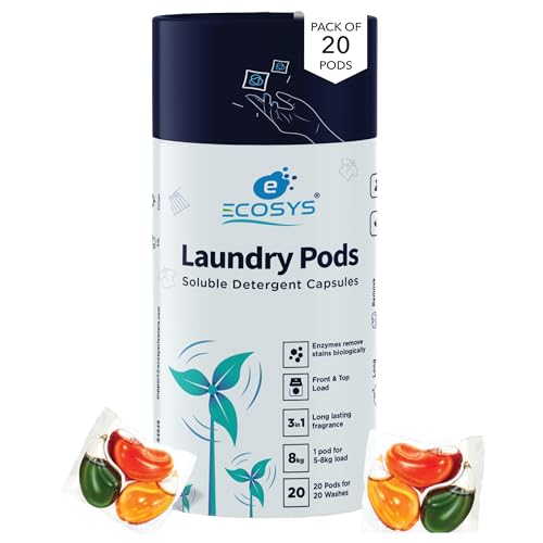 Ecosys 3-in-1 Dissolvable Magic Laundry Pods for 20 washes:Bioenz...