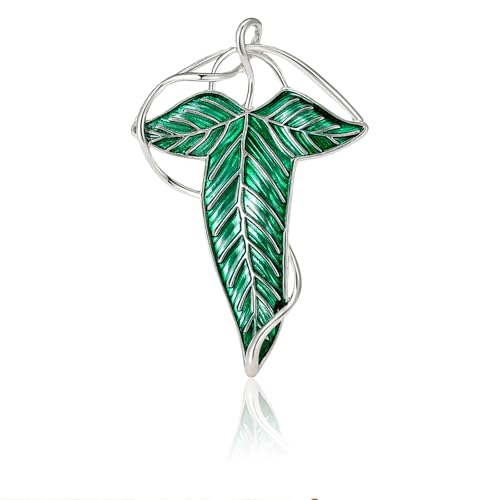 Elben Green Leaf Enamel Brooch Woodland Protection Pin for Cosplay Festive Wear Cloak Accessories Gift