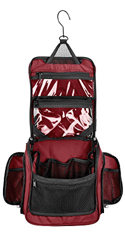 Medium Size Hanging Toiletry Bag with Detachable TSA Compliant Zipper Pocket & Swivel Hook