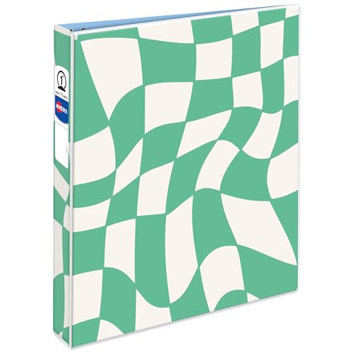 Image of Avery 3 Ring Binder, 1 inch Round Rings, 1 Groovy Checks Binder