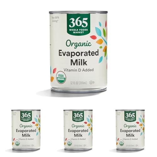 365 by Whole Foods Market, Milk Evaporated Organic, 12 Fl Oz (Pac...