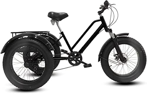 Triciclo para adultos de 20" con neumáticos gruesos, 7 velocidades, para mujer, bicicleta de montaña clásica con canasto miniatura 1