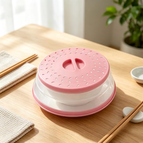 Image of Set of 3 Collapsible Microwave Splatter Cover, | yellow,Microwave Plate Cover With Steam Vent