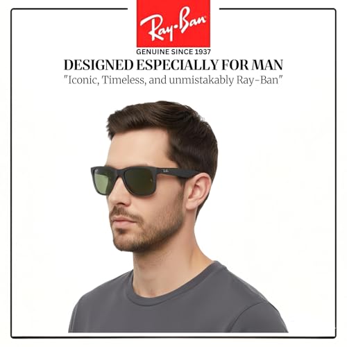 Image of Ray-Ban RB4165 JUSTIN CLASSIC Square Shape Sunglasses for Men with Official Eyewear Kit