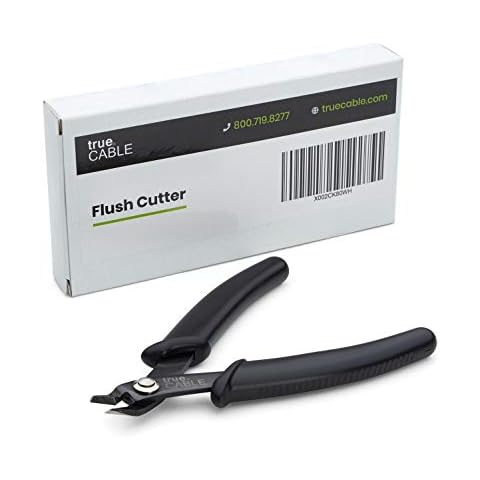 trueCABLE Precision Sharp Flush Cutter, 5” Side Cutting Pliers, Hardened Carbon Steel Tool, Durable Construction, Cut Wire Up To 16 AWG Cover