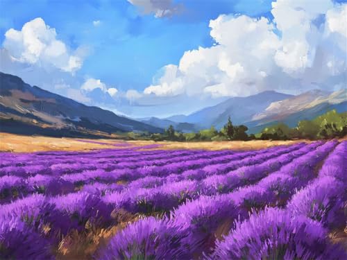 Kit Completo 5D DIY Pintura de Diamante con Arte de Cristal de Lavanda 40x50cm