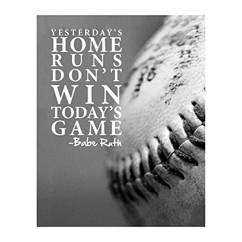Yesterdays Homers Baseball Wall Art Babe Ruth Quotes 8x10