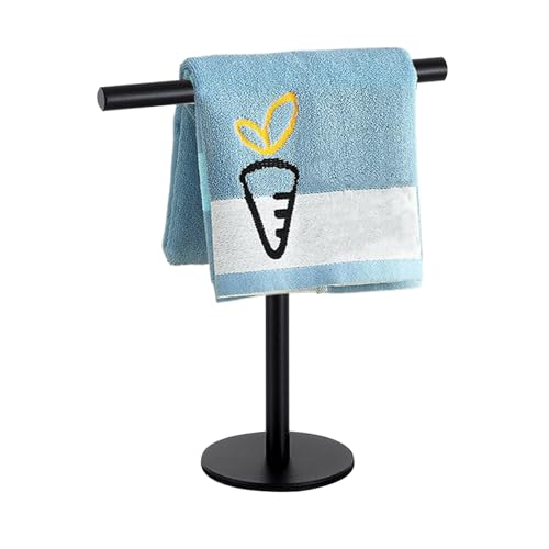 Soporte para toallas de mano – Toallero | Toallero de pie | Soporte de acero inoxidable en forma de T para toallas de mano independiente para baño, cocina, encimeras, lavabo o decoración de bar