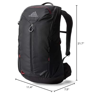 Gregory Zulu 24L Lt Unisex Hiking/Backpacking Pack, Freefloat Hipbelt, Internal Hydration Sleeve For Water Bladder, (Reservoir Not Included), One Size Fits All, Volcanic Black