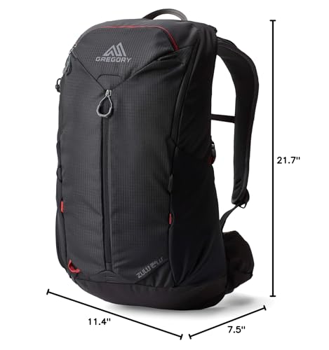 Gregory Zulu 24L Lt Unisex Hiking/Backpacking Pack, Freefloat Hipbelt, Internal Hydration Sleeve For Water Bladder, (Reservoir Not Included), One Size Fits All, Volcanic Black