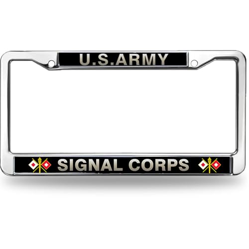 Image of US Army Signal Corps Slim Design License Plate Frame Signal Army Power License Plate Frame for Women