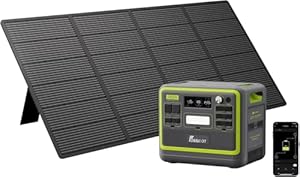 FOSSiBOT F2400 Solargenerator mit 420W Solarpanel, 2048Wh LiFePO4 Tragbare Powerstation, 3 Ausgang AC 2400W, 1100W Schnellladung, Power Station für Camping, Wohnmobil, Garten, Outdoor