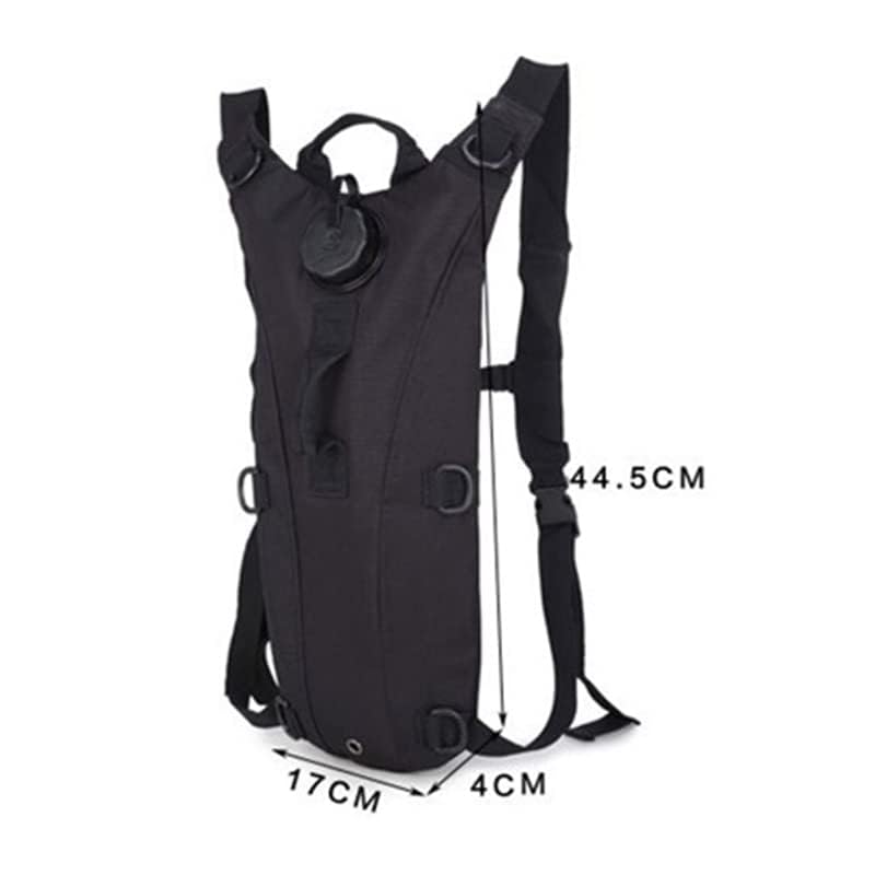 Hydration Pack, Waterproof Adjustable Water Bladder Lightweight Oxford Cloth Bladder Backpack Leakproof for Jogging Cycling Hiking Running(Black)