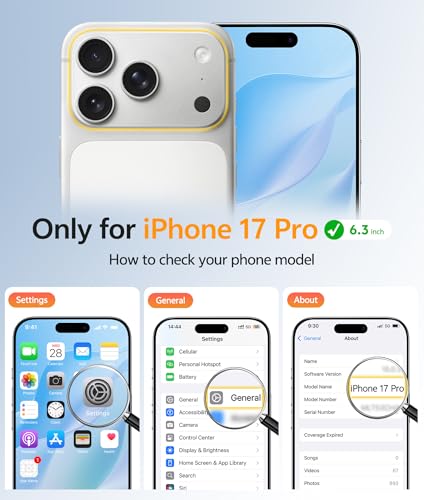Image of FNTCASE for iPhone 17 Pro Case: [Compatible with Magsafe] Translucent Matte Cases with [Full Camera Protection] [Screen Protector] Military Grade Shockproof Protective Phone Cover - White