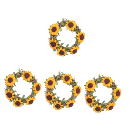 DIYEAH 4 Pezzi Decorazione appesa alla di girasole decorazione da appendere a ghirlanda ciondolo ghirlanda di girasole decorazioni ciondolo porta ghirlande all'aperto stoffa