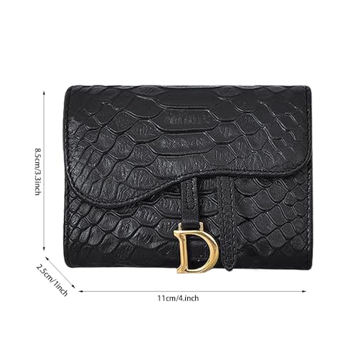 Womens Leather Wallet Credit Card Holder Rfid Blocking Coin Purse Business Card Holder Small Wallet for Women Compact Wallet（black）2
