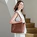 befen Soft Genuine Leather Tote Bag for Women Work, Woman Shoulder Bags Totes Purse with Compartments Multi Pockets Handbags Top Handles Work Bags Brown