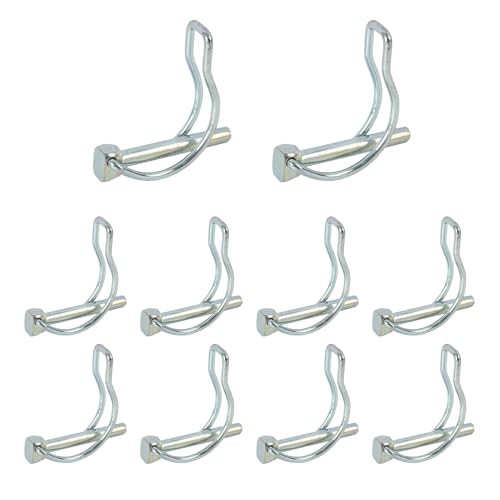 10 Pièces 6x45 mm Goupilles de Verrouillage en Forme D, Goupille Fendue, Goupilles de Sécurité pour Tuyaux, en Acier au Carbone Galvanisé, Utilisation pour Jardin, Pelouse, Remorques et Machines
