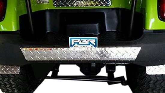Compatible with Yamaha G16 G22 Golf Cart Diamond Plate Polished Alum Rear Bumper Cover Insert. Silver