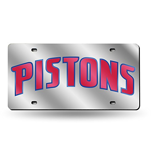 NBA Detroit Pistons Laser Cut Auto Tag, Silver