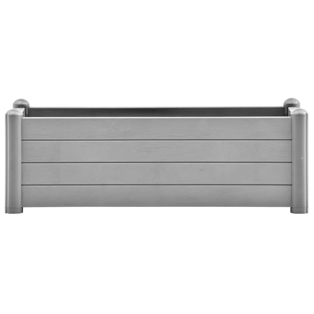 Lit surélevé de Jardin en PP Gris Pierre, Jardiniere 100 x 43 x 35 cm 80 L pour Balcon terrasse Jardin Interieur Exterieur avec Drainage pour Plantes Fleurs Herbes aromatiques semis