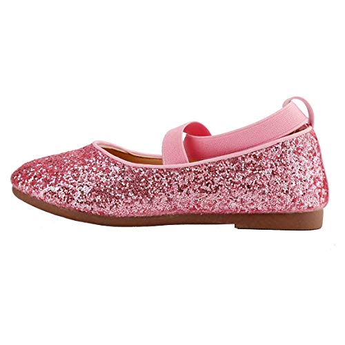 Toddler Little Girls Glitter Dress Shoes Slip On Ballet Mary Jane Flats for Princess Wedding Party School3