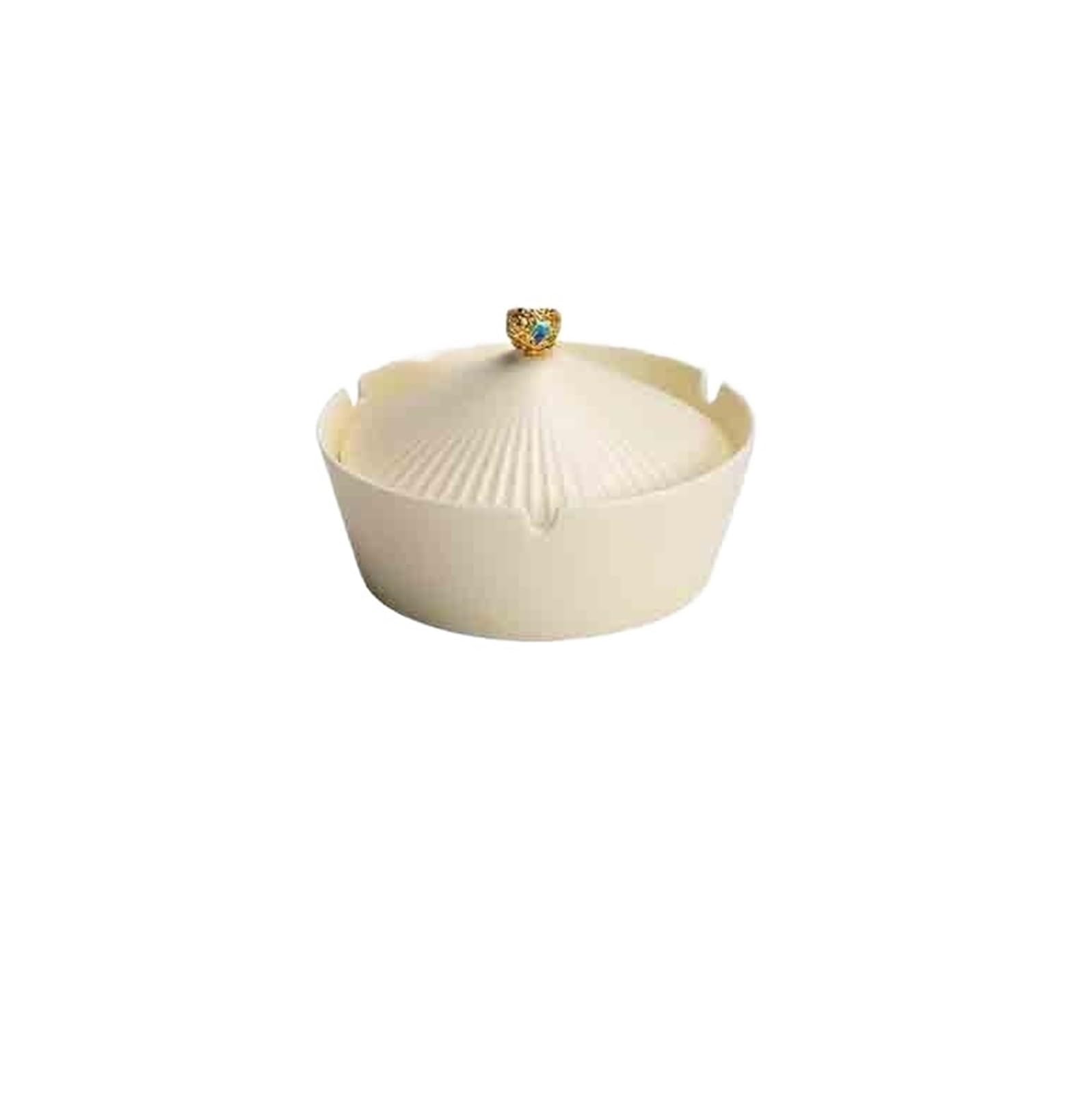 Zhaoj24-05 Cigar Ashtrays Beige Matte Ceramic Ashtray For Home Use Indoor With Cover Office Living Room