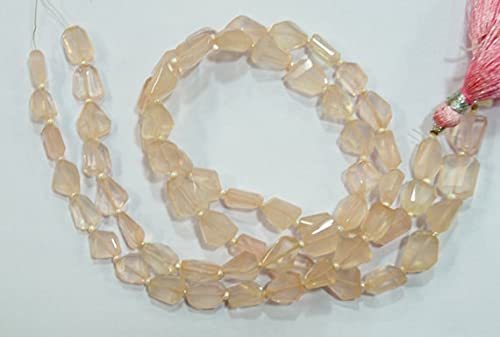 Quartz rose naturel perles nuggets facettées 14 pouces pour création bijoux