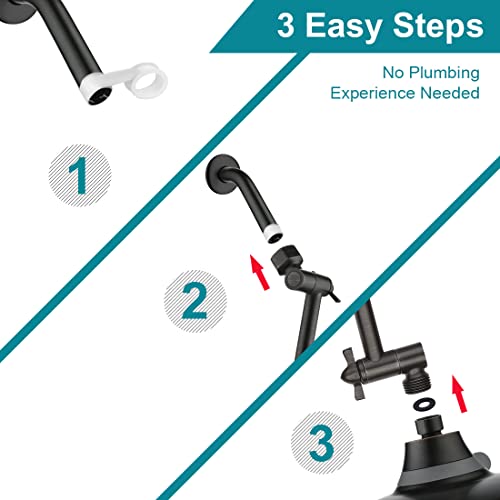 Bright Showers Brass Shower Head Extension Arm For Rain And Handheld 10 Inch Universal Shower Head Extender, Height & Angle Adjustable, Oil-Rubbed Bronze #TOP7