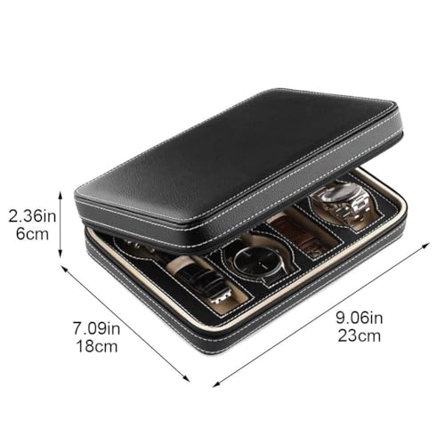 Boîte de rangement de montre cadeau idéal à 8 emplacements zippés
