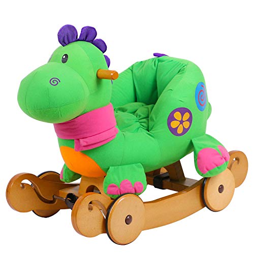 labebe - Dondolo Neonati&Bambini, Cavalcabile Bambino&Bimba, a Dondolo Legno per Neonato, Cavallo a Dondolo da Giardino/Esterno, Pony Gioco Cavalcabile, Cavalo Dondolo Peluche per 1-3 Anni Bimbi