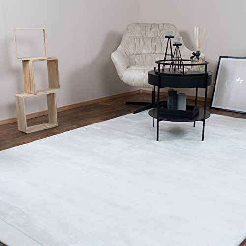 Consilio Concept 80 x 150 Teppich Wohnzimmer Elfenbein luxuriös Viskose Seidenglanz moderner Wohzimmerteppich weich Soft Luxus Zertifiziert Made in Germany Design Manufaktur Markenteppich Oeko TEX Cover