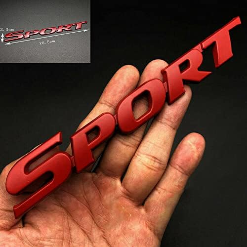 3D Metal Sport Logo Car Trunk Tailgate Emblem Badge Decal Sticker Red (Red)