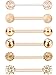 6 Pairs Nipple Tongue Ring Stainless Steel Barbell Rings Cubic Zirconia Nipplerings Body Piercing Jewelry, 14 Gauge (Rose Gold)