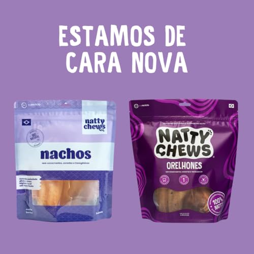 Mordedor Orelha Bovina Natural Desidratada Orelhones Natty Chews Para Cães - 3 Unidades
